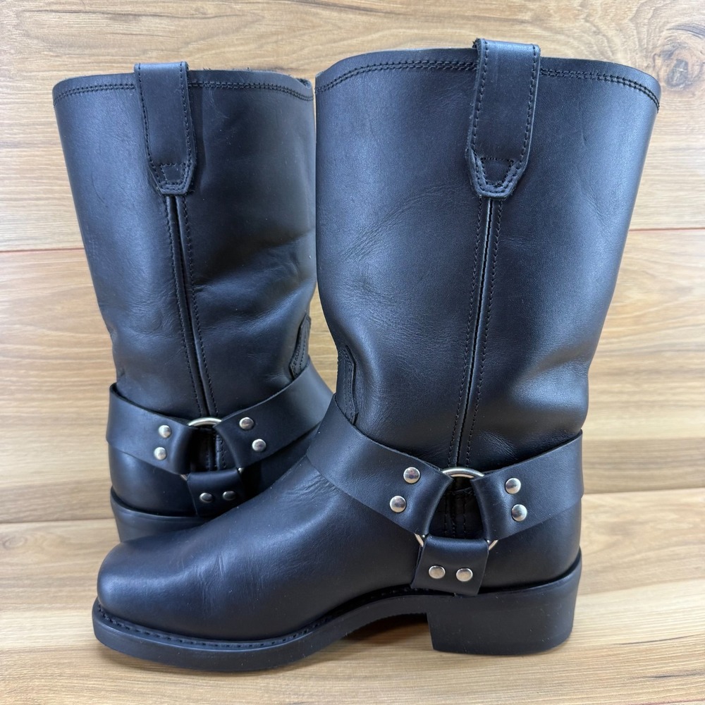 Durango Harness Biker boots Womens 8.5 M Black Leather Moto Riding Square Toe - Picture 6 of 11